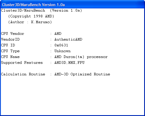 Cluster3D/MaruBench v 1.0a