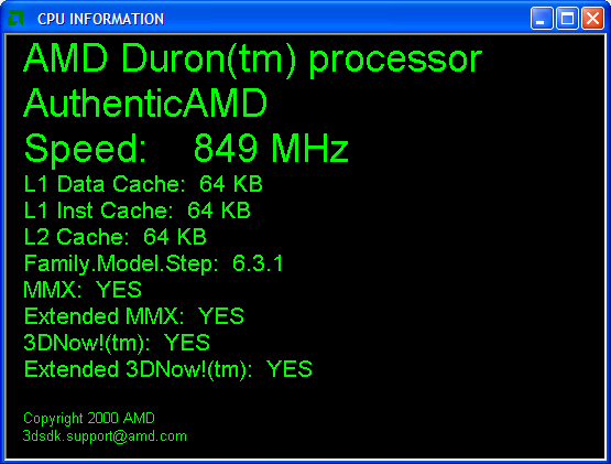 AMD CPU Information Display Utility